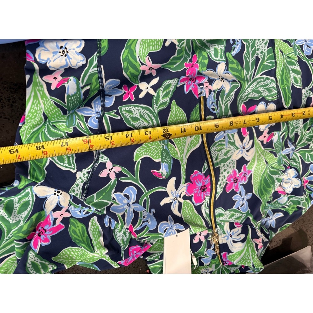 Lilly Pulitzer Luxletic Navy Floral Toucan Half Zip Pullover Top NWT - Picture 7 of 8